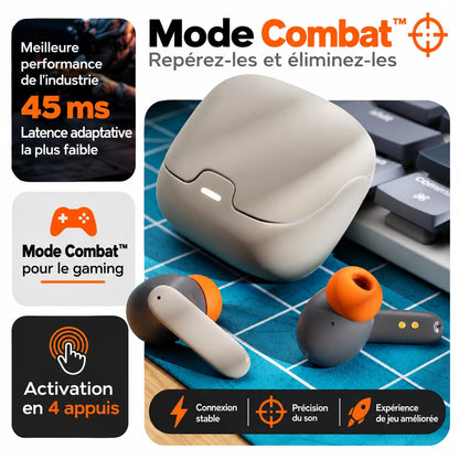 Écouteurs sans fil à réduction de bruit S36 ENC Faible latence Bluetooth 5.3 TWS Écouteurs stéréo pour iPhone Android HD Contrôle tactile