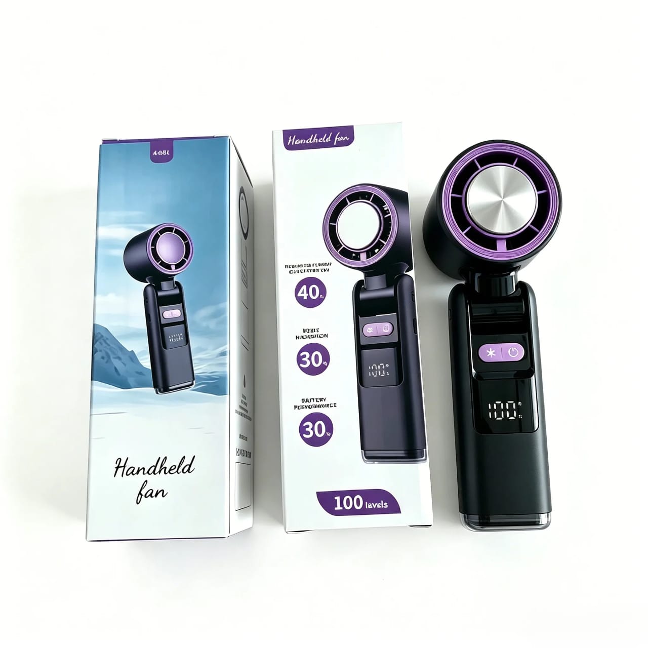 ❄️ MINI VENTILATEUR PORTABLE 3-EN-1 💨 Ventilation • ❄️ Effet Clim • 🔦 Lampe Torche