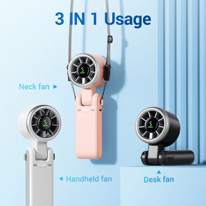 🌬️ VENTILATEUR PORTABLE RECHARGEABLE PREMIUM