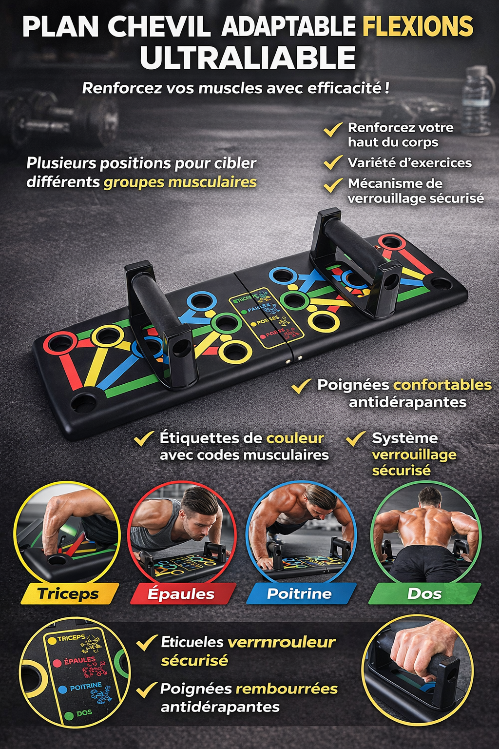 🏋️ PLAN CHE DE POMPES MULTIFONCTION – SYSTÈME 4 EN 1