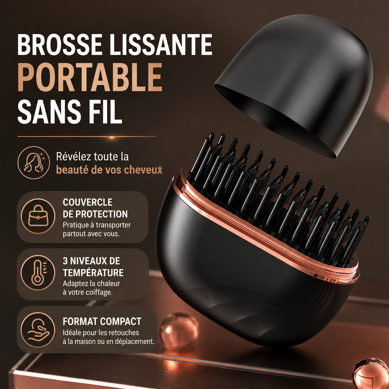 ✨ BROSSE LISSANTE PORTABLE 2-EN-1